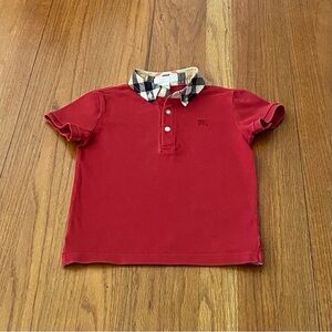 Burberry Distinctive Check Nova Collar Cotton Polo Shirt